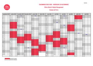 Calendrier Alternance B3 Paris 2025 2026