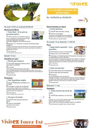 Les Manifestations De Forez Est Du 10 Au 25 Mai 2025