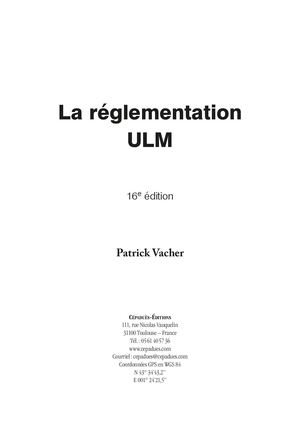 Extrait 2135 La réglementation ULM (16e édition)
