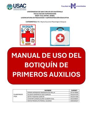 Manual De Uso Del Botiquin De Primeros Auxilios