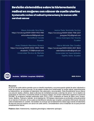 Revisión sistemática sobre la histerectomía radical en mujeres con cáncer de cuello uterino