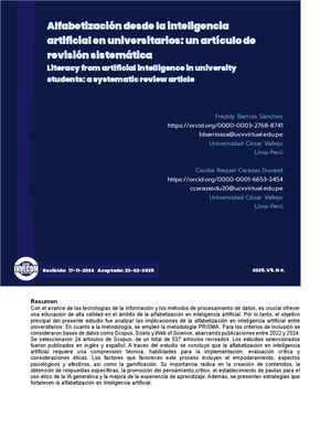 Alfabetización desde la inteligencia artificial en universitarios: un artículo de revisión sistemática