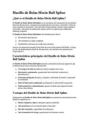 Husillo de Bolas Hiwin Ball Spline