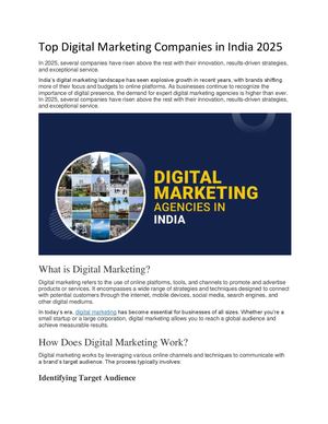Top Digital Marketing Companies In India 2025
