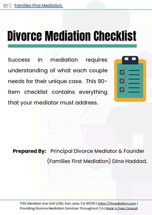 Divorce Mediation Checklist