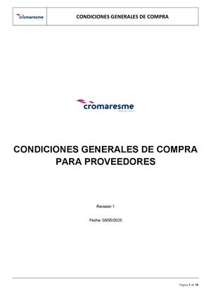 Condiciones Generales De Compra Cromaresme ES