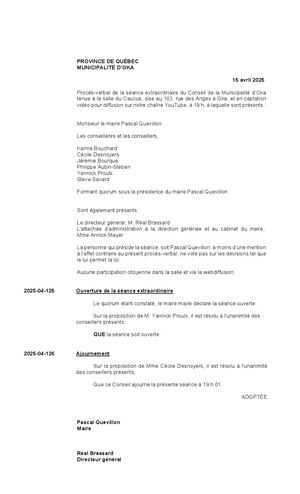 2025-04-15 - Extraordinaire