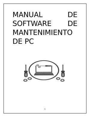 Manual De Software De Mantenimiento De PC