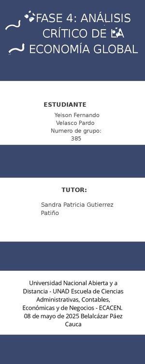 Análisis crítico de la Economía Global