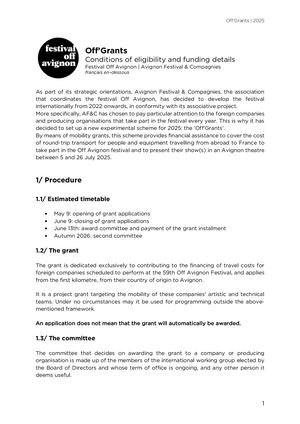 Offgrants Conditions 2025