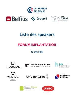 Liste des Speakers Forum Implantation 2025