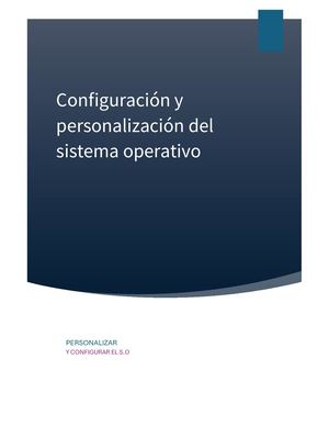 Configuracion Y Personalizacion Del S O