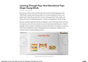 Learning Through Play How Educational Toys Shape Young Minds