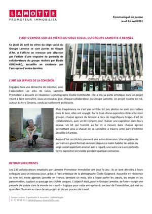 L’art s’expose sur les vitres du siège social du Groupe Lamotte à Rennes - 26 avril 2018