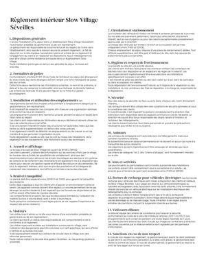 Reglement Interieur Slow Village Séveilles Docx
