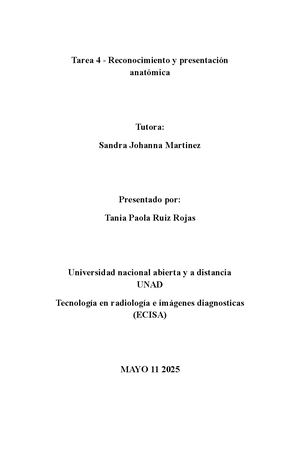 Tarea 4 Reconocimiento Y Presentación Anatómica