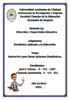 Instructivo de llenado de informes estadísticos