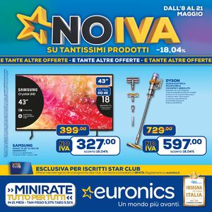 Euronics NO IVA! Fino al 21 Maggio