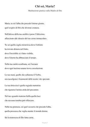 Chi Sei Maria Meditazione
