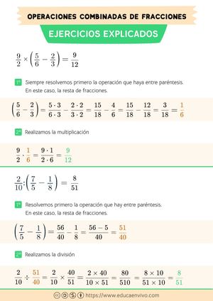 Operaciones Combinadas Con Fracciones Ejercicios Resueltos