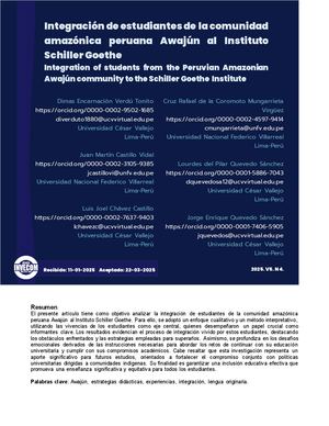 Integración de estudiantes de la comunidad amazónica peruana Awajún al Instituto Schiller Goethe