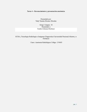 Tarea 4 -Reconocimiento y presentación anatómica