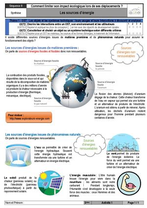 5-S8-Synth1 : Sources_d_Energie
