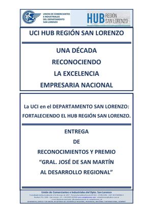 UCI GSF - Antecedentes Hub Región San Lorenzo - IV Edición Entrega Reconocimientos y Premio Gral. San Martín Al Desarrollo Regional - 27/06/25.