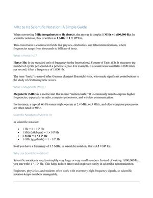Mhz To Hz Scientific Notation
