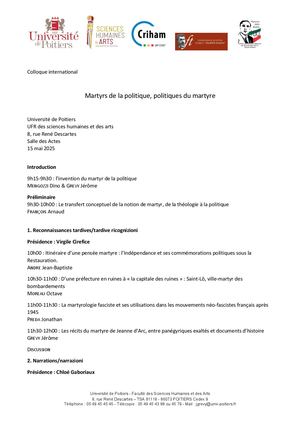 Programme Définitif Avec Logos Martyrs De La Politique