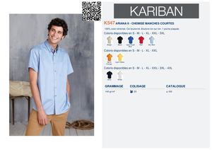 KARIBAN 547 H CHEMISE BLEU