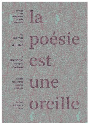 Programme Festival La Poésie Est Une Oreille 2025