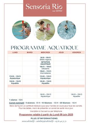 Programme Sportif Aquatique Et Horaires Salle De Fitness Eté 2025
