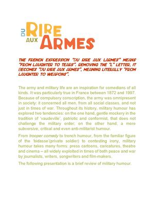 Du rire aux armes - english translation