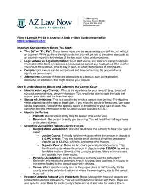 How To File a Lawsuit in Arizona