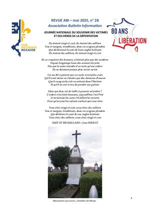 ABI n°28, mai 2025, Déportation 1945 2025