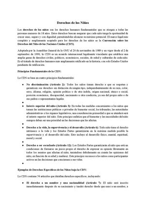 Derechos De Los Niños