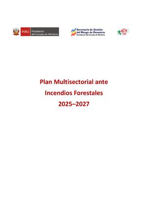 Plan Multisectorial Ante Incendios Forestales 2025 2027