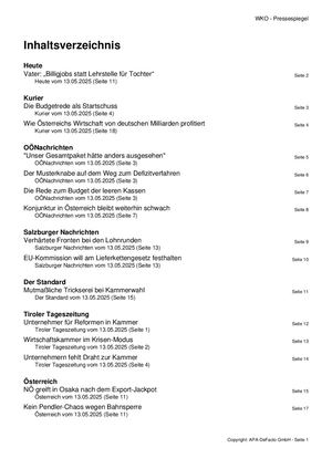 Pressespiegel 20250513