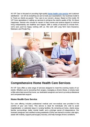 All VIP Care - Compassionate Home Health Care Service in West Palm Beach, FL