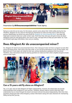 Allegiant Unaccompanied Minor Policy