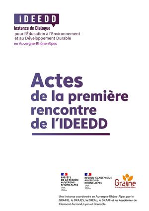 Actes de la première rencontre de l'IDEEDD