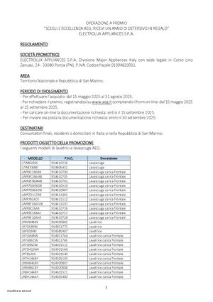 Regolamento Scegli L’eccellenza Aeg Ricevi Un Anno Di Detersivo In Regalo