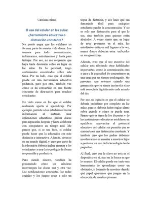 El uso del celular en las aulas: ¿herramienta educativa o distracción constante?