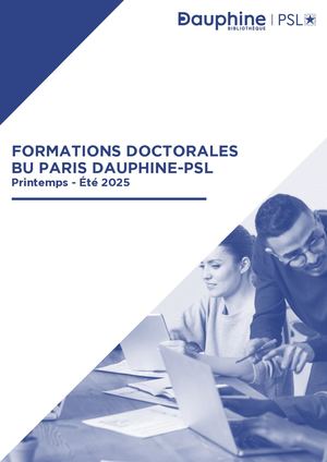 Formation doctorale - Printemps 2025