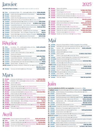 Calendrier Fêtes 2025, Lormes et ses environs
