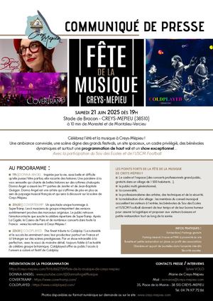 2025 Fete De La Musique Creys Mépieu Isère Balcons Du Dauphine Communiqué De Presse