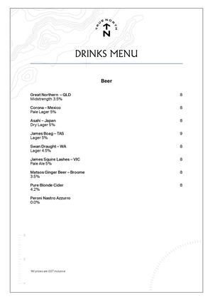 True North Wine List March 2025