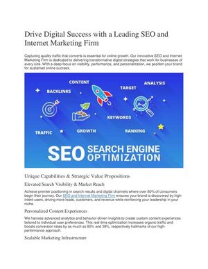 Drive Digital Success With A Leading Seo And Internet Marketing Firm