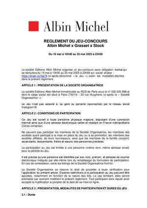 REGLEMENT JEU SOCIAL SHAKER - GRASSET & STOCK